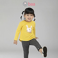 Áo thun BAA BABY dài tay hình thêu đắp cho bé gái từ 1 -7 tuổi - GT-AT14D