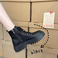 BOOT NỮ CỔ CAO CỘT DÂY KÈM KHÓA KÉO