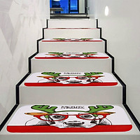 (Toponeto) Christmas Decoration 1Set StepBasic Non-Slip Coral Fleece Resistant Carpet Stair
