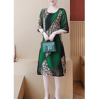 Đầm suông bigsize kiểu đầm suông trung niên in họa tiết da beo GOTI 3062