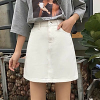 chân váy A lưng cao chất liệu kaki cá tính