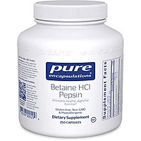 Pure Encapsulations - Betaine HCl/Pepsin - Hypoallergenic Dietary Supplement to Support a Healthy Digestive Tract - 250 Capsules
