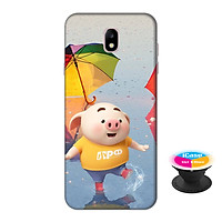 Ốp lưng nhựa dẻo dành cho Samsung J7 Pro in hình Heo Con Tinh Nghịch - Tặng Popsocket in logo iCase - Hàng Chính Hãng