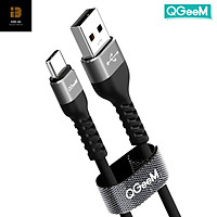 Cáp sạc nhanh QGeeM USB Type C 3A dài 2m (xám) - Hàng chính hãng