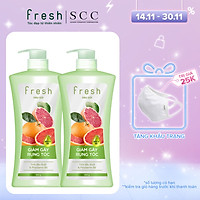 Combo 2 chai dầu gội Fresh Giảm gãy rụng chiết xuất Bưởi hồng ngọc 650g