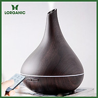 Máy khuếch tán/ máy xông tinh dầu Lorganic FX2039 bình tửu vân gỗ nâu/ Phun sương sóng siêu âm/ Thích hợp xông phòng diện tích 15-40m2.