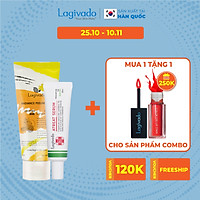 Bộ đôi serum giảm mụn, ngừa thâm Hàn Quốc Lagivado Dr. ATreat Serum 30 ml và tẩy tế bào da chết Radiance Peeling 50 ml.