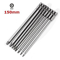 Broppe 8pcs T9/T10/T15/T20/T25/T27/T30/T40 Magnetic Torx Screwdriver Bit Set 150mm S2 Steel Electric Screwdrier Tools