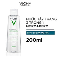 Nước Tẩy Trang 3 Trong 1 Dành Cho Da Dầu Mụn Vichy Normaderm 3 in 1 Micellar Solution 200ml