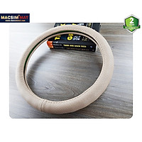 Bọc vô lăng cao cấp dành cho Vinfast chất liệu da thật 100%, khâu tay thủ công size M phù hợp các loại xe nhãn hiệu Macsim mã 8932 màu be