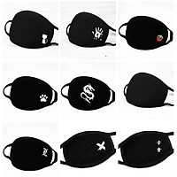 Cotton Mask Breathable Anti Dust UV Protection Face Mouth Mask for Kids Teens Adult Black