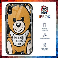 Ốp Lưng Điện Thoại Iphone In Hình Moschino Gấu Ted IPBOX Cho Iphone 12/11/Pro/Max/X/Xs/Max/Xr/8/7/Plus