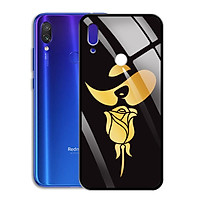 Ốp Lưng Mạ Màu Vàng Ánh Kim cho điện thoại Xiaomi Redmi Note 7 Pro - 0371 8010 ROSE14 - Hoa hồng cách điệu hình cô gái - Hàng Chính Hãng