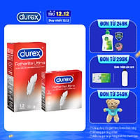 Combo Bao cao su Durex Fetherlite Ultima Hộp 12 bao và Hộp 3 bao
