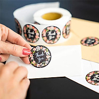 500pcs/roll Cute Flower Thank You Series Round Sticker Seal Labes DIY Decorative Gifts Package Labels for School Stationery Supplies