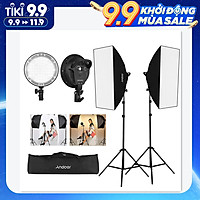 Andoer Studio Photography Softbox LED Light Kit Including 20*28 Inches Softboxes 45W Bi-color Temperature 2700K/5500K