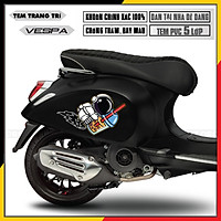 Tem Xe Vespa Phi Hành Gia & Trà Sữa | VP26 | Decal Vespa Sprint/GTS/LX/Primavera - Dễ Dán Tại Nhà