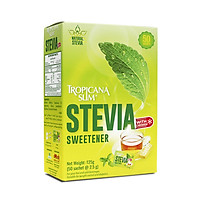 Đường Ăn Kiêng Tropicana Slim Stevia 125gr - Chiết Xuất Từ Lá Cỏ Ngọt Stevia 125g (50 x 2.5g)