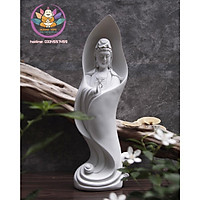 Tượng Mẹ Quan Âm cao 46cm màu trắng sứ ngà trang trí nội thất nhà cửa- phong thủy- thờ cúng