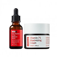 Combo Tinh chất Vitamin C 21.5 và Kem dưỡng trắng da hỗ trợ trị mụn làm mờ vết thâm By Wishtrend