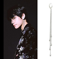 Khuyên tai idol lẻ chùm mắt xích dài V BTS