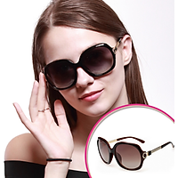 Kính râm phân cực chống lóa UV400 MEGASOL (Thiết kế Dior điểm ánh vàng MS246 )_nâu(brown)