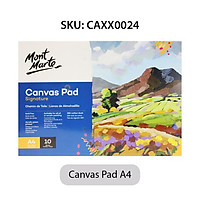 Sổ Canvas Vẽ Màu Acrylic, Sơn Dầu, Canvas Pad Mont Marte A3/ A4/ A5 - 10 Tờ Toan, 280gsm - CAXX0023/CAXX0024/CAXX0025