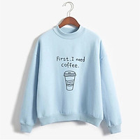 Áo sweater nữ có chữ coffee