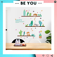 Decal Dán Tường Hình Xương Rồng - Trang Trí Decor Phòng Ngủ - Trang Trí Dán Tường Phòng Khách