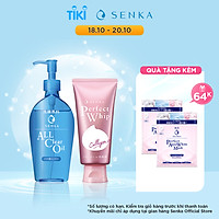 Bộ đôi Dầu tẩy trang và Sữa rửa mặt Collagen Senka (A.L.L Clear Oil 230ml + PW Collagen In 120g)_95011