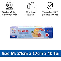 Túi Zip Đựng Thực Phẩm Tái Sử Dụng Bảo Quản Đồ Khô, Thức Ăn, Rau Củ Quả Trong Suốt Bọc Trong Tủ Lạnh An Toàn Sạch Sẽ