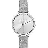 Michael Kors Women's Charley Silver Leather Watch MK2793