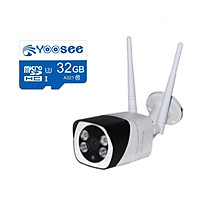 camera wifi yoosee s10 vỏ thép ngoài trời kèm thẻ 64gb - camera yoosee 3.0 mp 1080p chống nước led ban đêm có mầu - hàng nhập khẩu