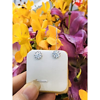 Hoa tai đích đẩy hình vương miện một hột đính viên kim cương nhân tạo bạc Ý cao cấp - SHT101