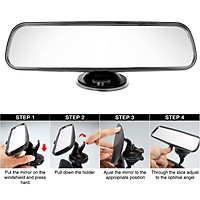 Interior Mirror Car Rearview Mirror with Suction Cup 215x55mm Car Truck Passenger Car Universal