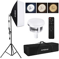 Andoer Studio Photography Light kit Softbox Lighting Set with 85W 2800K-5700K Bi-color Temperature LED Light * 1 +