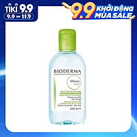 Dung dịch làm sạch và tẩy trang dành cho da dầu Bioderma Sebium H2O màu xanh
