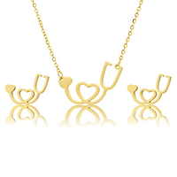 Bộ Trang Sức Xinh Titanium Nữ Giá Rẻ I Love You - Đảm Bảo Không Đen, Không Rỉ Sét Vĩnh Viễn - V57