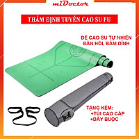 Thảm Tập Yoga Định Tuyến Da PU Cao Cấp Chính Hãng miDoctor + Túi Đựng Thảm Tập Yoga + Dây Buộc Thảm Yoga Định Tuyến