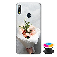 Ốp lưng điện thoại Asus Zenfone Max Pro M2 hình Bó Hoa Tình Yêu tặng kèm giá đỡ điện thoại iCase xinh xắn - Hàng chính hãng