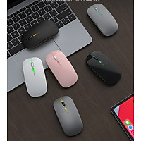 Chuột Máy Tính Không Dây Sạc Điện, Im Lặng, Có Đèn Led Đổi Màu - Tặng kèm lót chuột dễ thương