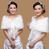 Khăn Choàng Lông Cô Dâu Buộc Nơ Lụa Bóng 150 Số 2, Chất Liệu Lông Mềm Mịn, Không Gây Khó Chịu, Choàng Vai Giữ Ấm Tốt Khi Ở Ngoài Trời, Màu Trắng Tinh Khôi, Dễ Kết Hợp Với Các KiểuTrang Phục Cưới Và Các Phụ Kiện Cô Dâu Khác Hoặc Tham Gia Sự Kiện, Chụp Ảnh, Tạo Phong Cách Tự Tin, Nổi Bật, Quyến Rũ, Tôn Lên Các Nét Đẹp Quý Phái, Sang Trọng, Che Đi Khuyết Điểm