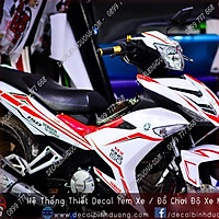 Decal Xe Máy - Tem Trùm dành cho Exciter 150 Nền Trắng Phối Chi Tiết Đỏ Đen Bắt Mắt