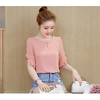 Áo sơ mi nữ công sở cao cấp kiểu ngắn tay viền bèo
