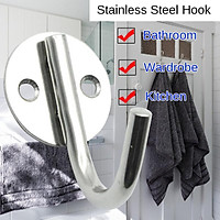Stainless Steel Single Hook Bathroom Kitchen Door Back Coat Hook Family Hotel Black Solid Hook High-quality Steel Anti