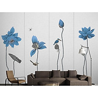 Tranh dán tường canvas hình hoa sen hiện đại ADH8522