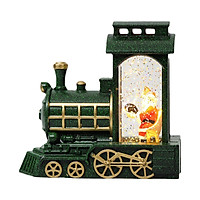 Christmas Snow Globe Lantern LED Glittering Lantern Santa Claus Shaped Train Lantern Battery Operated for Home