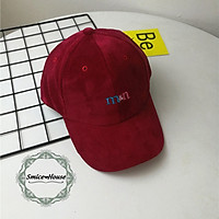 Mũ lưỡi trai vải nhung thêu chữ m&n dành cho cả nam và nữ phong cách hiphop, nón kết nam nữ cá tính - Smice House