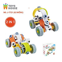 Đồ chơi phát triển kỹ năng Steam - Đồ chơi lắp ghép Build&Play - lắp ghép mô hình xe nâng - cần cẩu - ô tô - xe máy - máy bay Toyshouse 7703 - 7721 - 7722 -7754
