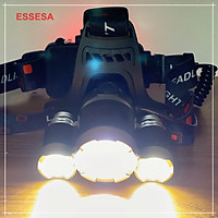 Đèn Pin Đội Đầu 3 Bóng Led, 04 Chức Năng, Pin Sạc 9800Mah, 18650 4.2V - Hàng Chính Hãng